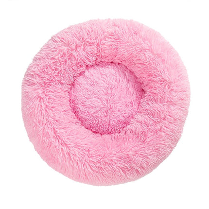 Fluffy Donut Dog Bed  Warm Soft Long Plush Pet Cushion Dog House Cat  Bed Washable Pet Sofa Mat Calming Samll Large Dog Beds