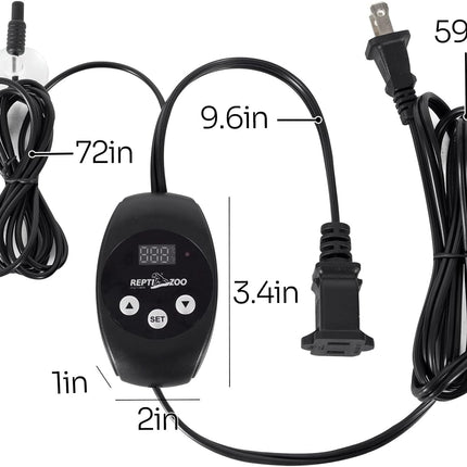 Reptile Thermostat PID Dimming Controller Digital Heat Lamp Temp Control 300W