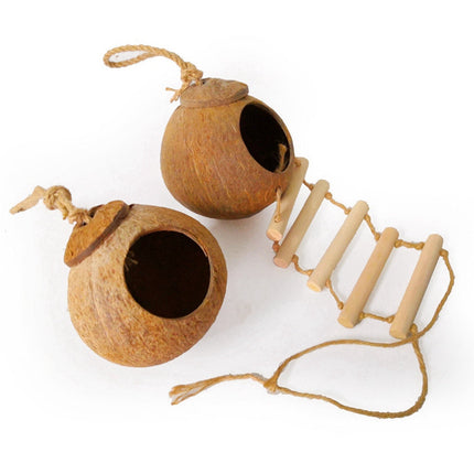 Natural coconut shell bird nest ladder