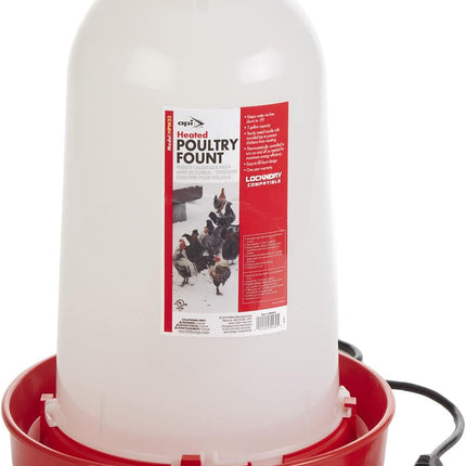 API Heated Chicken or Bird Waterer Heated Poultry Waterer, 3 Gallon
