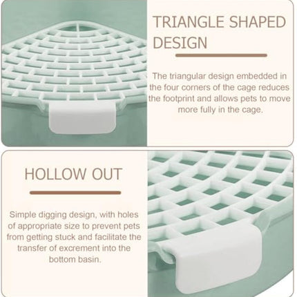 Rabbit Litter Box Bunny Corner Toilet Box Potty Trainer For Hamster Guinea Pig Ferret Rat Chinchialla Cage Pan