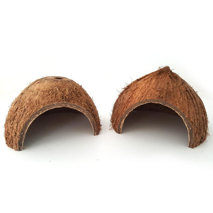 Reptile cache cave natural hideout coconut shell