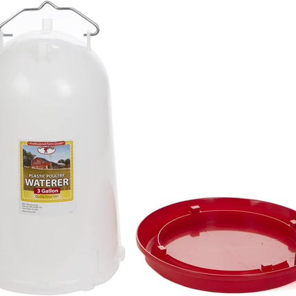Little Giant 3 Gallon Poultry Drinker 2-Pack Gravity Fed Chicken Waterer Red Base