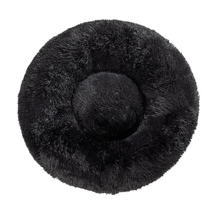 Fluffy Donut Dog Bed  Warm Soft Long Plush Pet Cushion Dog House Cat  Bed Washable Pet Sofa Mat Calming Samll Large Dog Beds