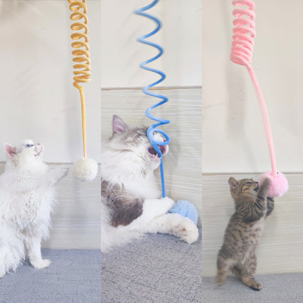 Cat Toy Spring Hair Ball Interactive Play Interactive Toy