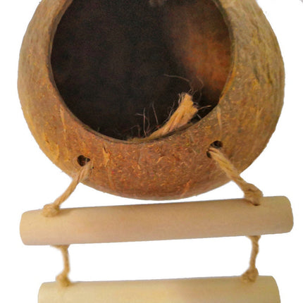 Natural coconut shell bird nest ladder