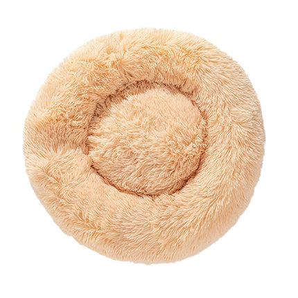 Fluffy Donut Dog Bed  Warm Soft Long Plush Pet Cushion Dog House Cat  Bed Washable Pet Sofa Mat Calming Samll Large Dog Beds
