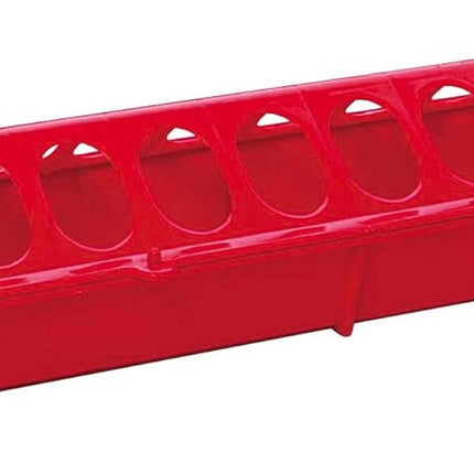 Little Giant 20" Plastic Flip-Top Poultry Ground Feeder, Red Chickens Birds
