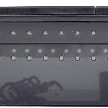 Portable Reptile Terrarium Habitat for Mini Pet Houses Breathable Holes Stackable Container (Black-M)