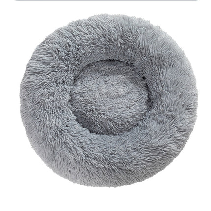 Fluffy Donut Dog Bed  Warm Soft Long Plush Pet Cushion Dog House Cat  Bed Washable Pet Sofa Mat Calming Samll Large Dog Beds