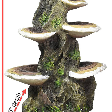 Deco-Replicas Tree Trunk with Shelf Mushrooms Decoration