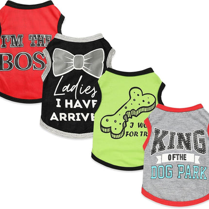 Small Dog Shirts — Cute Puppy Clothes for Chihuahua, Yorkie & Small Breeds | 4-Pack