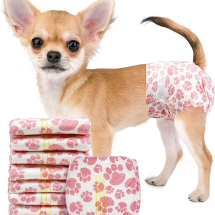 Female Dog Diapers 48 Count Disposable Leakproof Puppy Diapers XXS- Medium