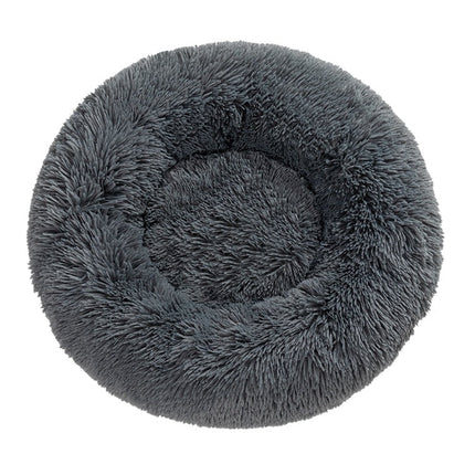Fluffy Donut Dog Bed  Warm Soft Long Plush Pet Cushion Dog House Cat  Bed Washable Pet Sofa Mat Calming Samll Large Dog Beds