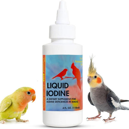 Liquid Iodine Supplement for Birds Feather Thyroid Support 4oz