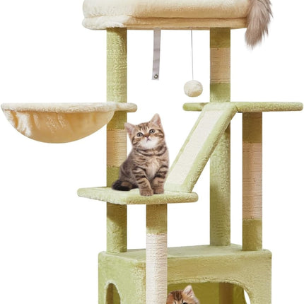 38-Inch Cat Tree for Indoor Cats | Kitten Tower with Condo, Hammock & Perch