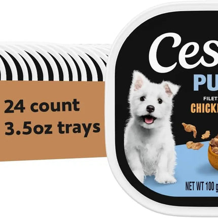 Cesar Puppy Classic Wet Dog Food Chicken & Beef or Variety Pack 3.5oz 24ct