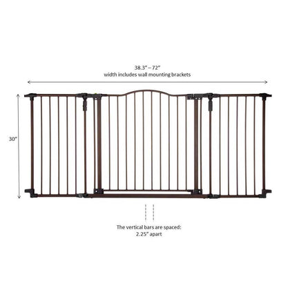 North States Deluxe DÃ©cor Wall Mounted Pet Gate Medium Matte Bronze 38.3" - 72" x 30"