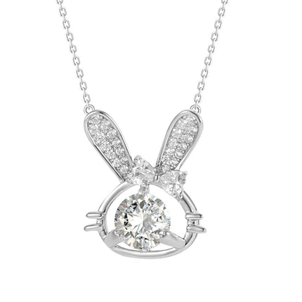 Rabbit Necklace S925 Sterling Silver Moissanite