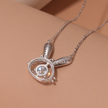 Rabbit Necklace S925 Sterling Silver Moissanite