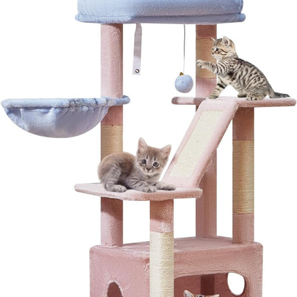 38-Inch Cat Tree for Indoor Cats | Kitten Tower with Condo, Hammock & Perch