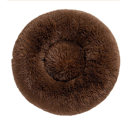 Fluffy Donut Dog Bed  Warm Soft Long Plush Pet Cushion Dog House Cat  Bed Washable Pet Sofa Mat Calming Samll Large Dog Beds