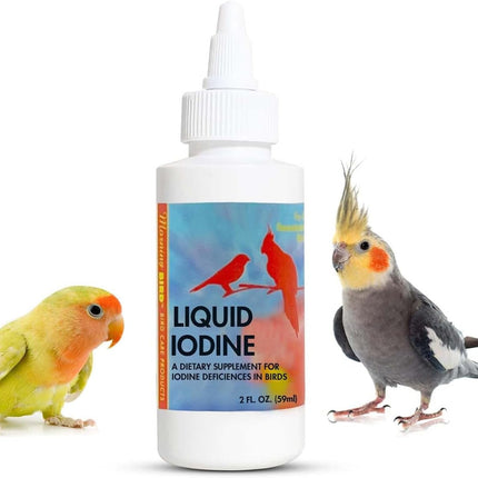 Liquid Iodine Supplement for Birds Feather Thyroid Support 4oz