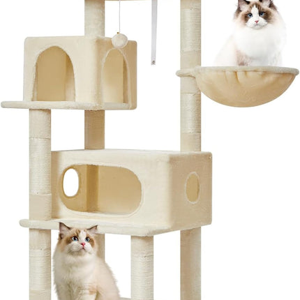 38-Inch Cat Tree for Indoor Cats | Kitten Tower with Condo, Hammock & Perch