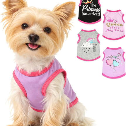 Small Dog Shirts — Cute Puppy Clothes for Chihuahua, Yorkie & Small Breeds | 4-Pack