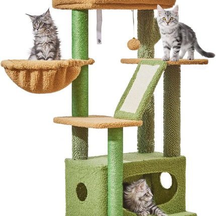 38-Inch Cat Tree for Indoor Cats | Kitten Tower with Condo, Hammock & Perch