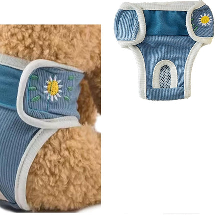 New Washable Dog Physiological Pants Leakproof Cartoon Dog Menstrual Pants Reusable Breathable Pet Diaper Pet Supplies