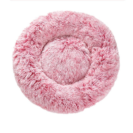 Fluffy Donut Dog Bed  Warm Soft Long Plush Pet Cushion Dog House Cat  Bed Washable Pet Sofa Mat Calming Samll Large Dog Beds
