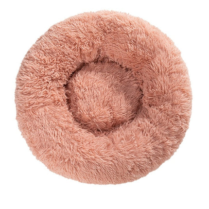 Fluffy Donut Dog Bed  Warm Soft Long Plush Pet Cushion Dog House Cat  Bed Washable Pet Sofa Mat Calming Samll Large Dog Beds