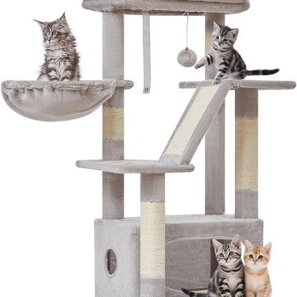 38-Inch Cat Tree for Indoor Cats | Kitten Tower with Condo, Hammock & Perch