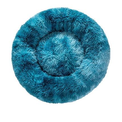 Fluffy Donut Dog Bed  Warm Soft Long Plush Pet Cushion Dog House Cat  Bed Washable Pet Sofa Mat Calming Samll Large Dog Beds