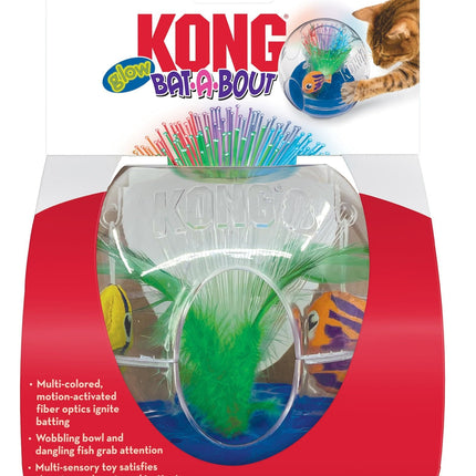 KONG Bat-A-Bout Glow Aquarium  Cat Ball