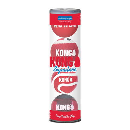 KONG Signature Fetch Dog Toy Ball, Multi-Pack