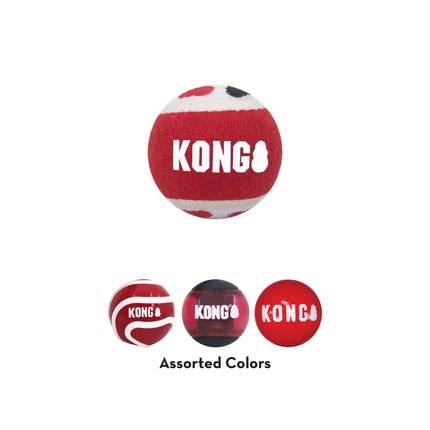 KONG Signature Fetch Dog Toy Ball, Multi-Pack