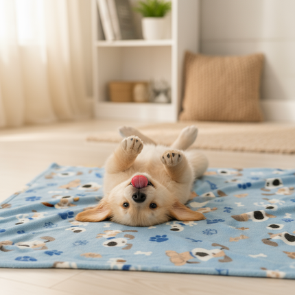 Dog Blanket - puppy print