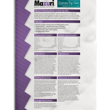 Mazuri Timothy-Based Guinea Pig Food, 25-lb bag