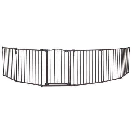 North States 3-in-1 Arched Metal Six-Panel Bronze 24" x 30" Pet Puppy Gate