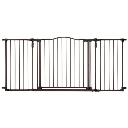 North States 3-in-1 Arched Metal Six-Panel Bronze 24" x 30" Pet Puppy Gate